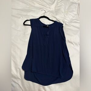 Joie Soft Navy Sleeveless Silk Bloose
